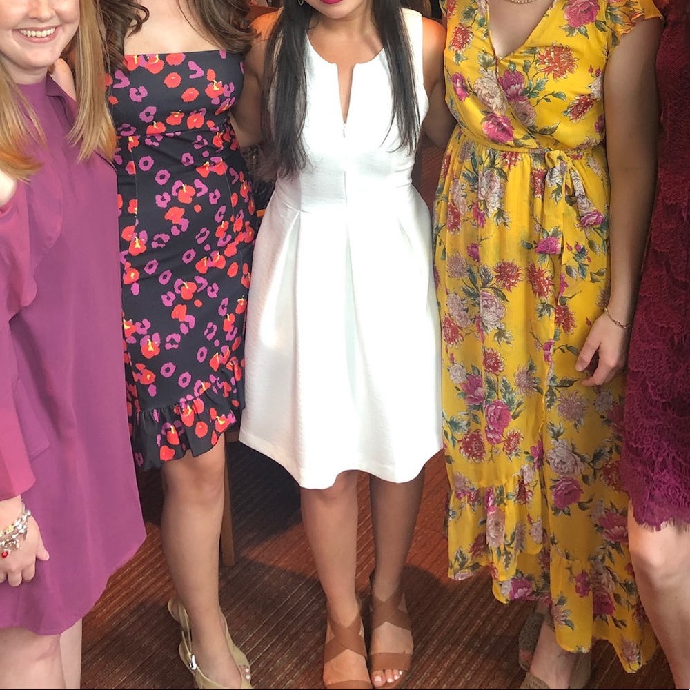 C. Puce white cocktail dress